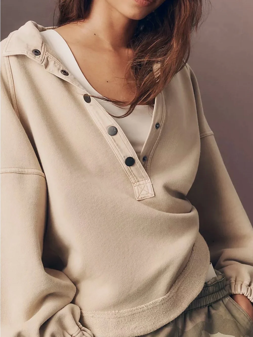 Anthropologie Pilcro Knit Project Canyon Henley Top